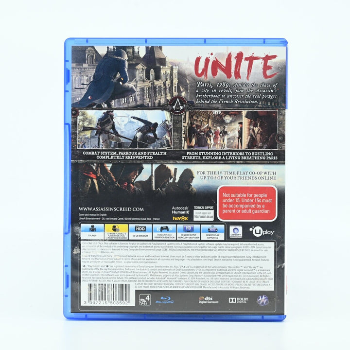 Assassin's Creed: Unity - Sony Playstation 4 / PS4 Game - FREE POST!