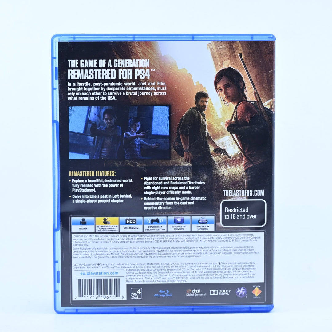 The Last of Us Remastered - Sony Playstation 4 / PS4 Game - FREE POST!