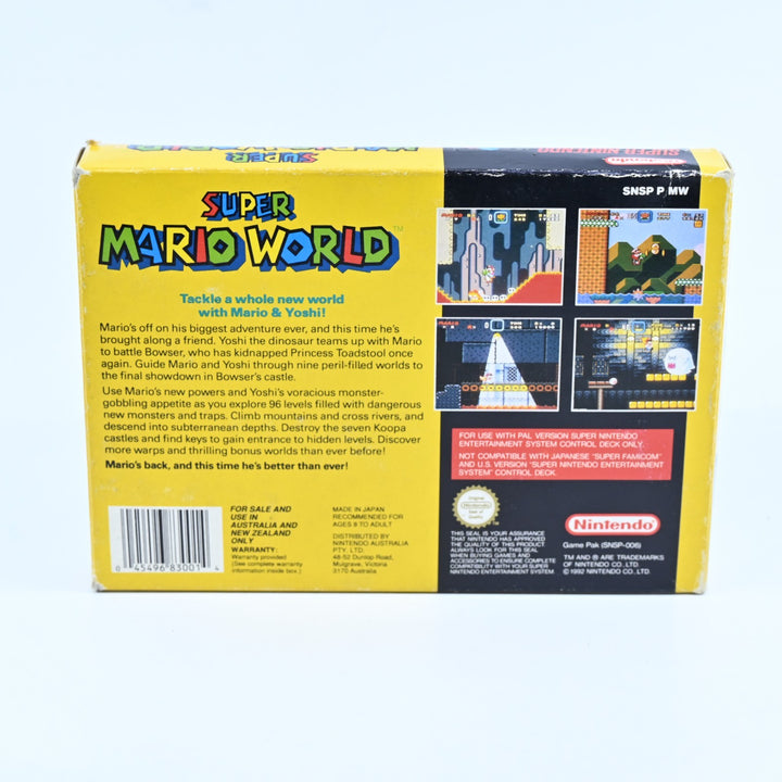 Super Mario World - Super Nintendo / SNES Boxed Game - PAL - FREE POST!
