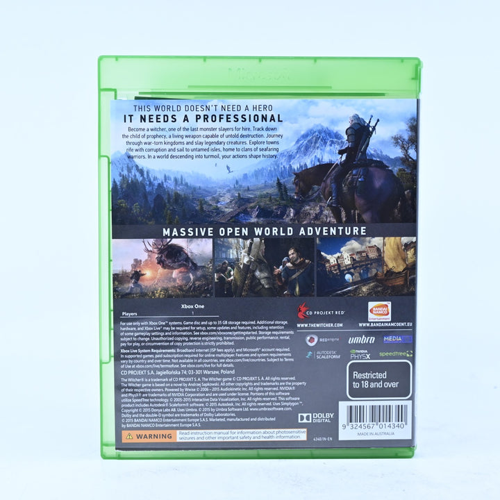 The Witcher III: Wild Hunt + Slip Cover - Xbox One Game - PAL - FREE POST!