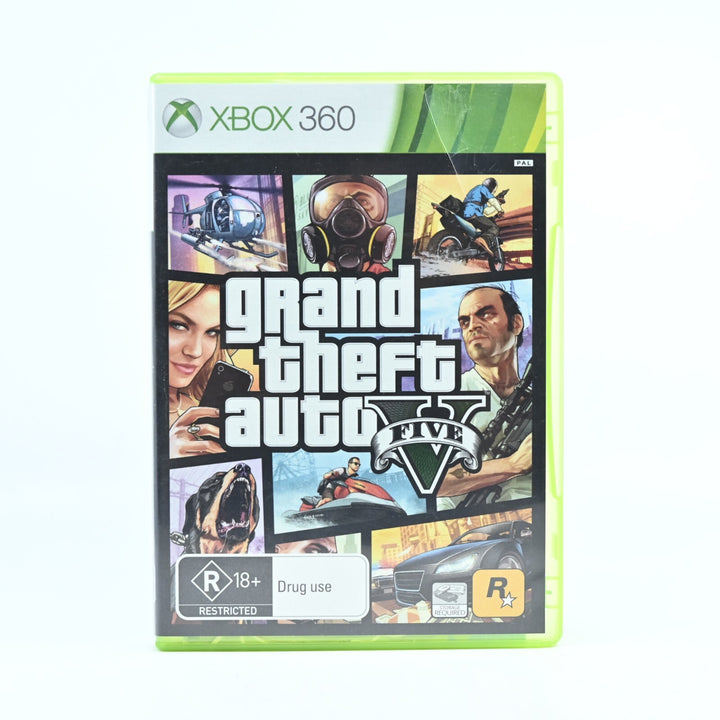 Grand Theft Auto V 5 - Xbox 360 Game + Manual + Map- PAL - FREE POST