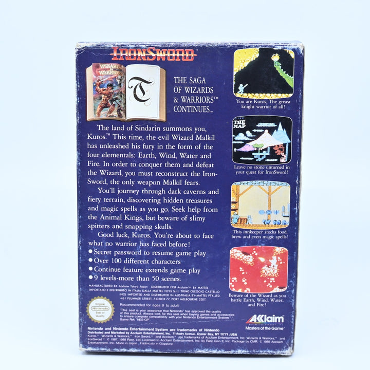 Iron Sword: Wizards &amp; Warriors II - NES Boxed Game - PAL - FREE POST!