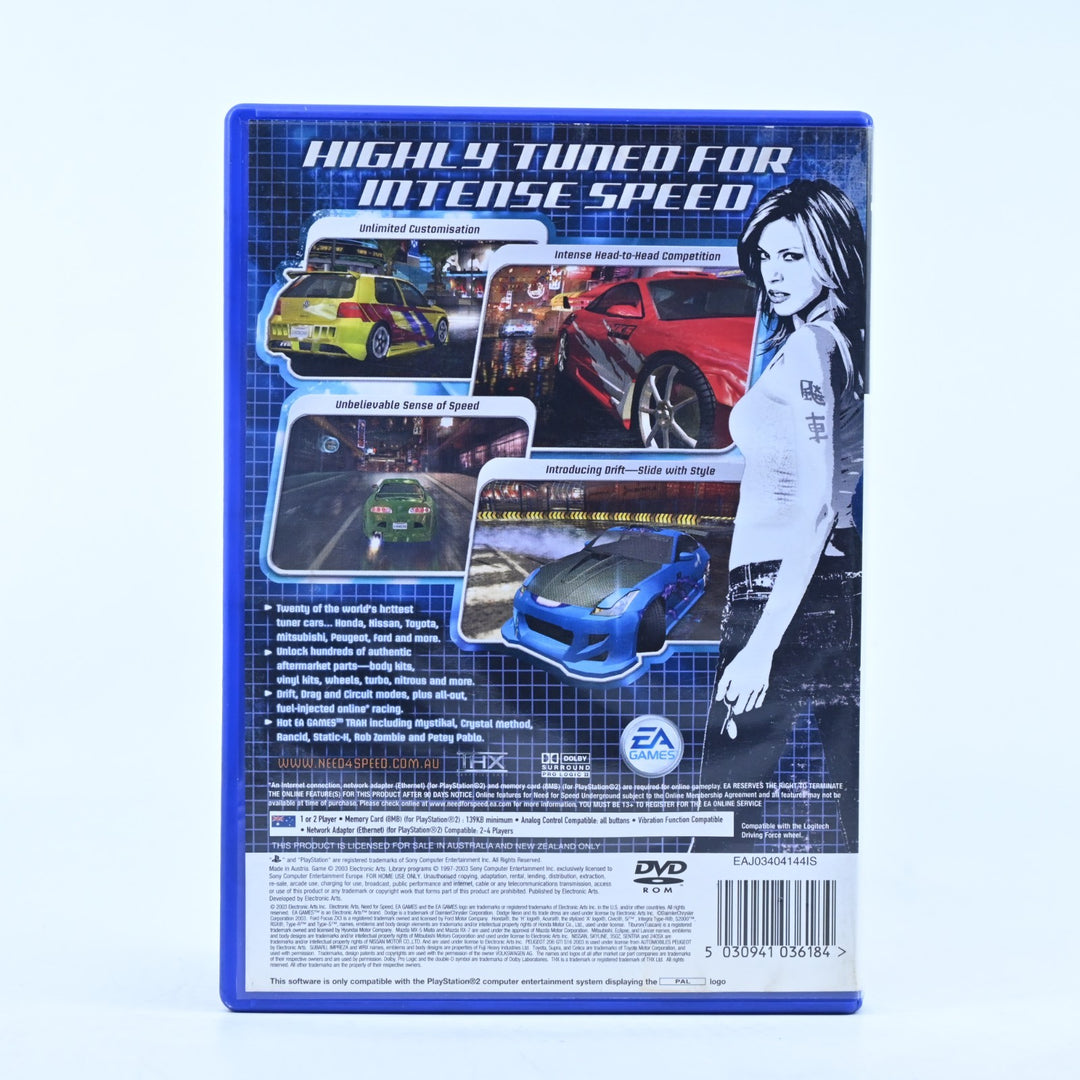 Need for Speed Underground - Sony Playstation 2 / PS2 Game + Manual - PAL