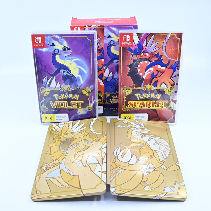 Pokemon Scarlet + Violet Dual Pack Steelbook Edition - Nintendo Switch Game