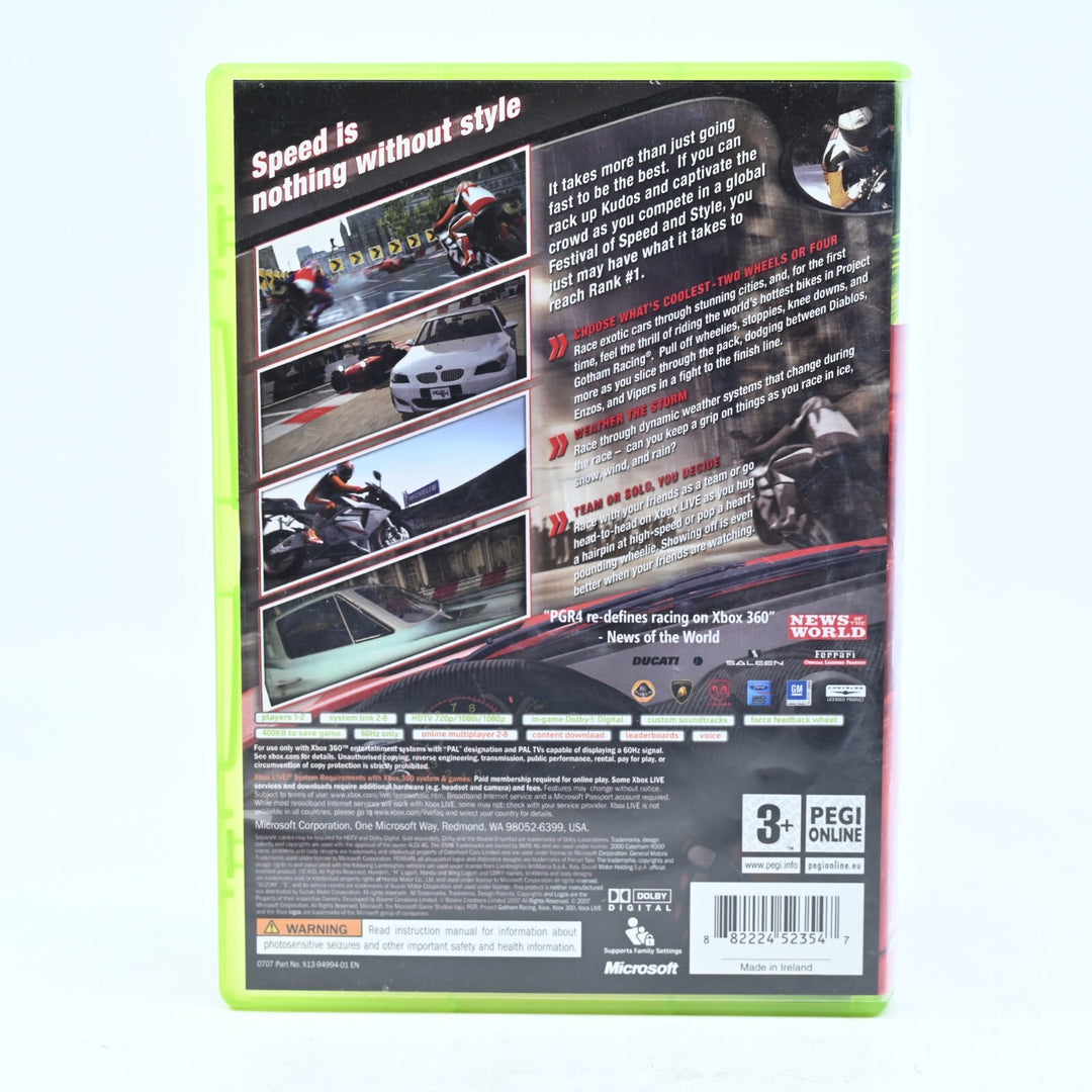 Project Gotham Racing 4 - PGR 4 - Xbox 360 Game + Manual - PAL