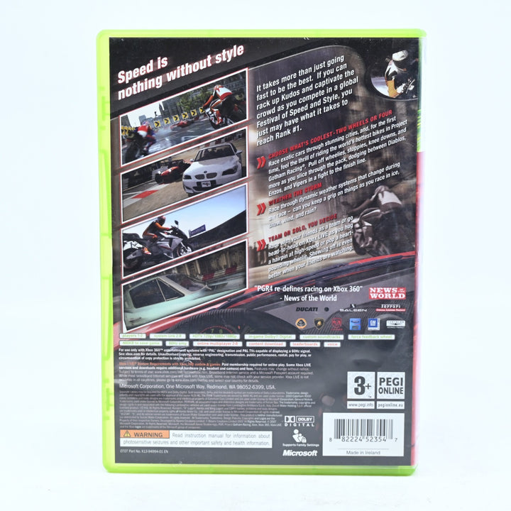 Project Gotham Racing 4 - PGR 4 - Xbox 360 Game + Manual - PAL