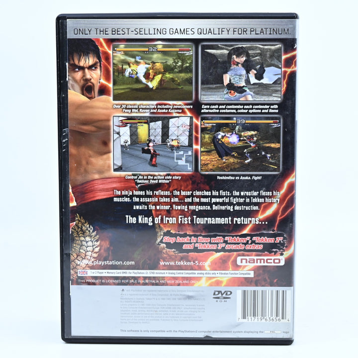 Tekken 5 - Sony Playstation 2 / PS2 Game + Manual - PAL - MINT DISC!