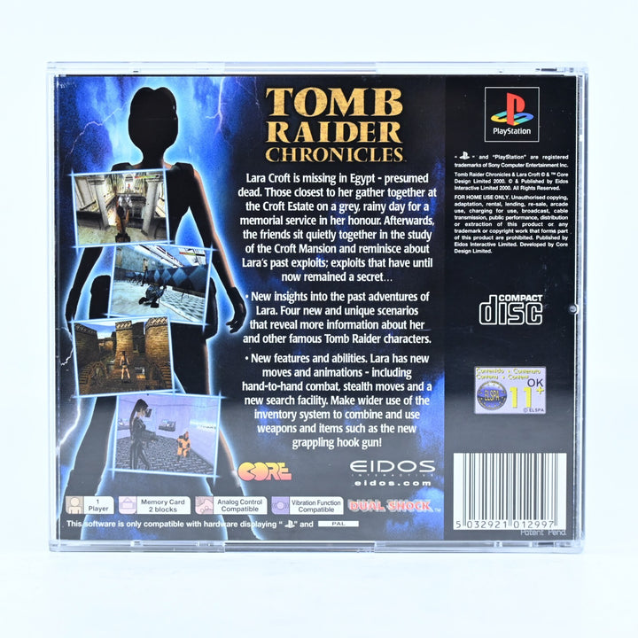 LIKE NEW! Tomb Raider: Chronicles - Sony Playstation 1 / PS1 Game + Manual