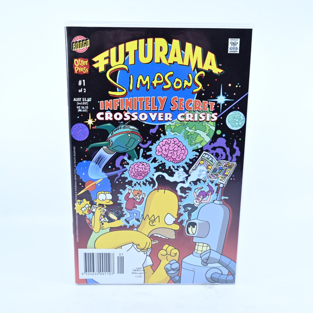 Futurama/The Simpsons - Crossover Crisis 1 & 2 - Set of 4 - Comic