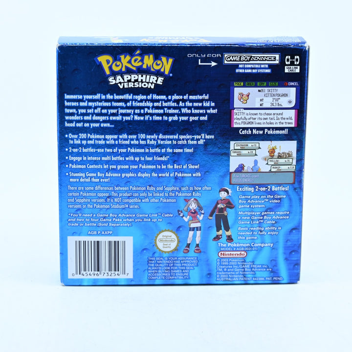 Pokemon Sapphire Version - Nintendo Gameboy Advance / GBA Boxed Game - PAL