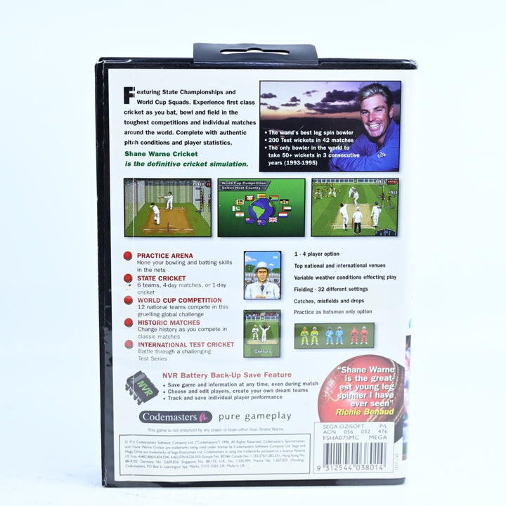 Shane Warne Cricket - Sega Master System Game - No Manual - PAL - FREE POST!