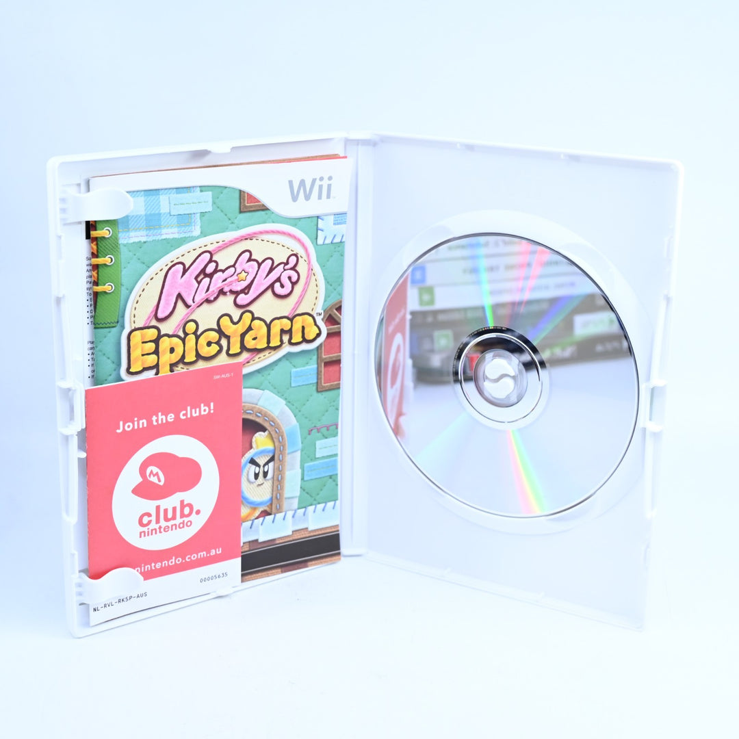LIKE NEW! Kirby's Epic Yarn - Nintendo Wii Game + Manual - PAL - MINT DISC!