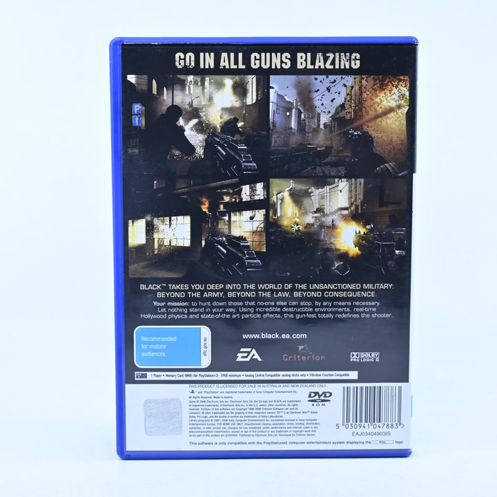 Black - Sony Playstation 2 / PS2 Game + Manual - PAL