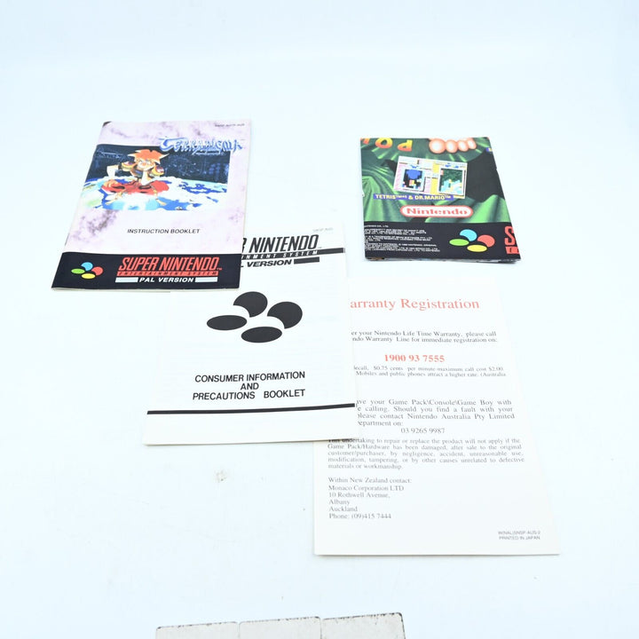 AS NEW! Terranigma - Super Nintendo / SNES Game - PAL - FREE POST!