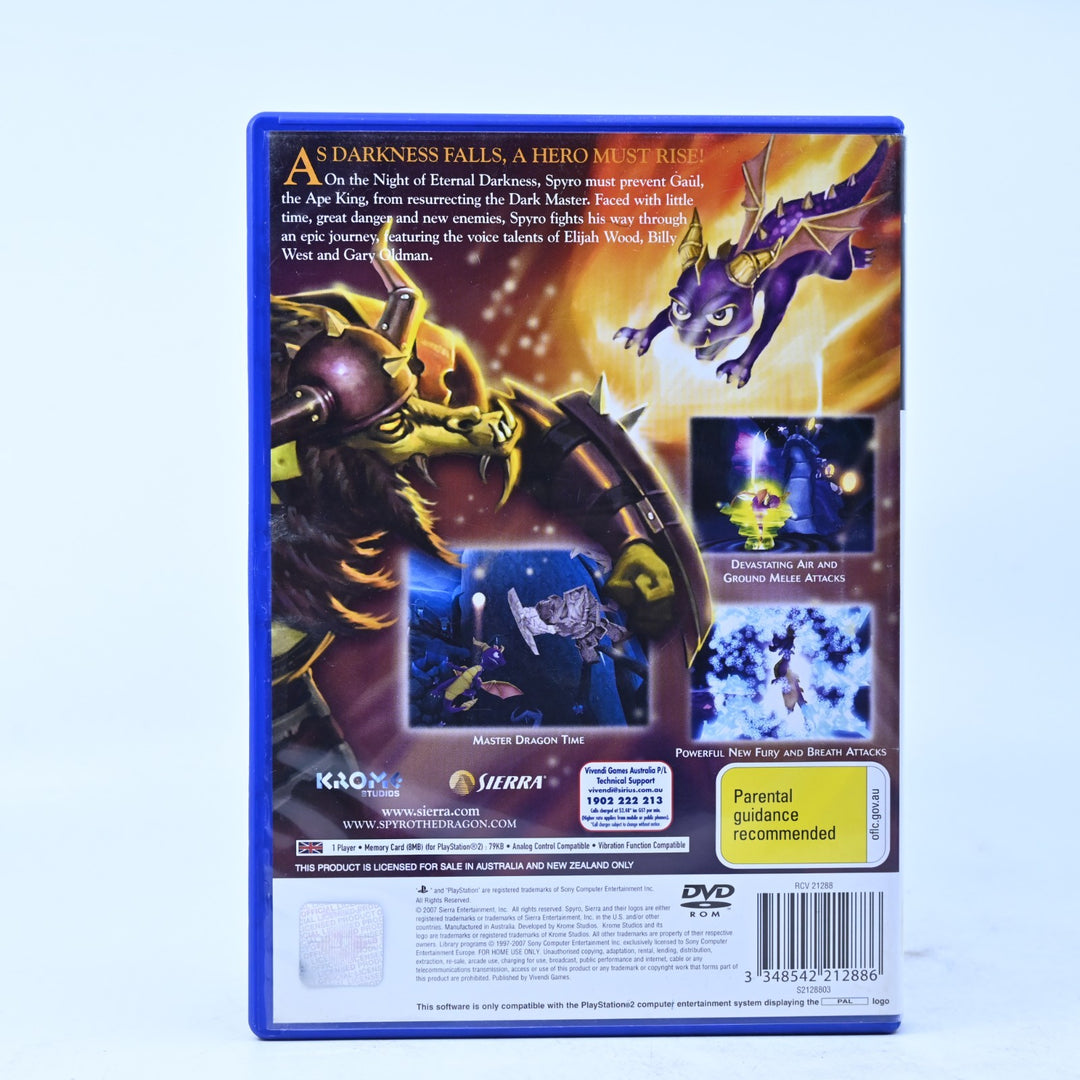 The Legend of Spyro: The Eternal Night - Sony Playstation 2 / PS2 Game + Manual