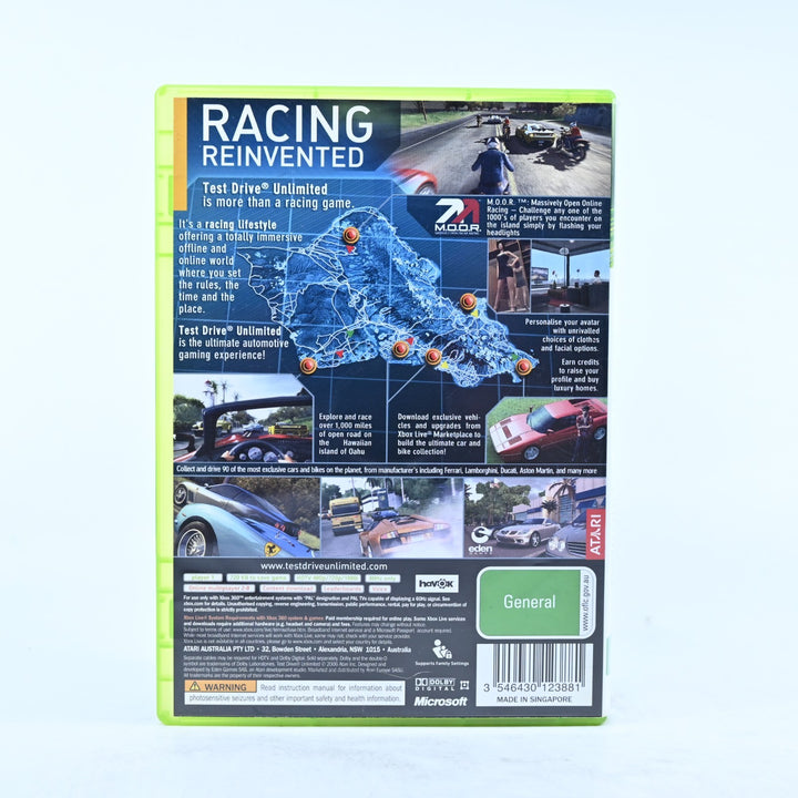 Test Drive Unlimited - Xbox 360 Game + Manual - PAL - MINT DISC!