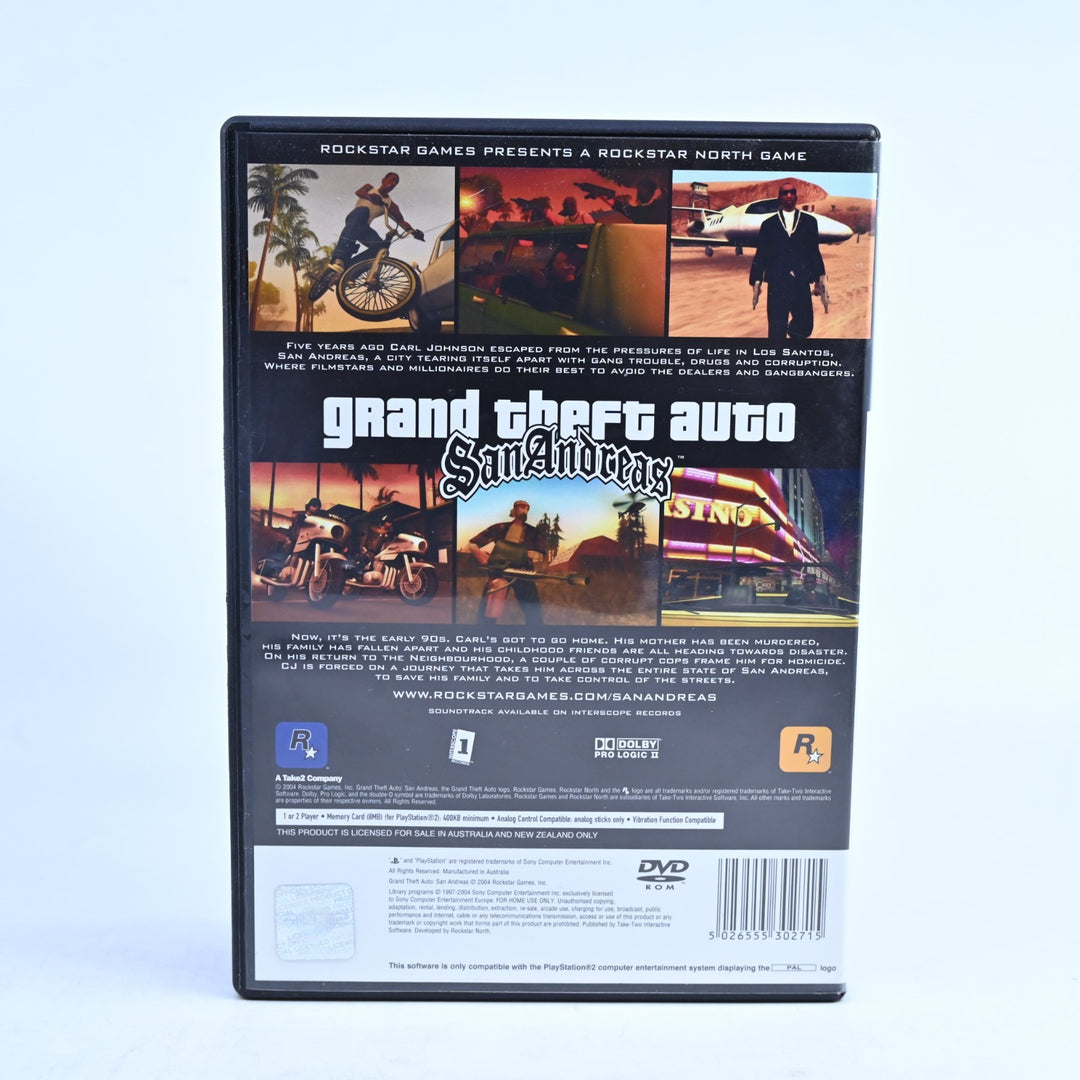 Grand Theft Auto San Andreas - Sony Playstation 2 / PS2 Game + Manual - No Map