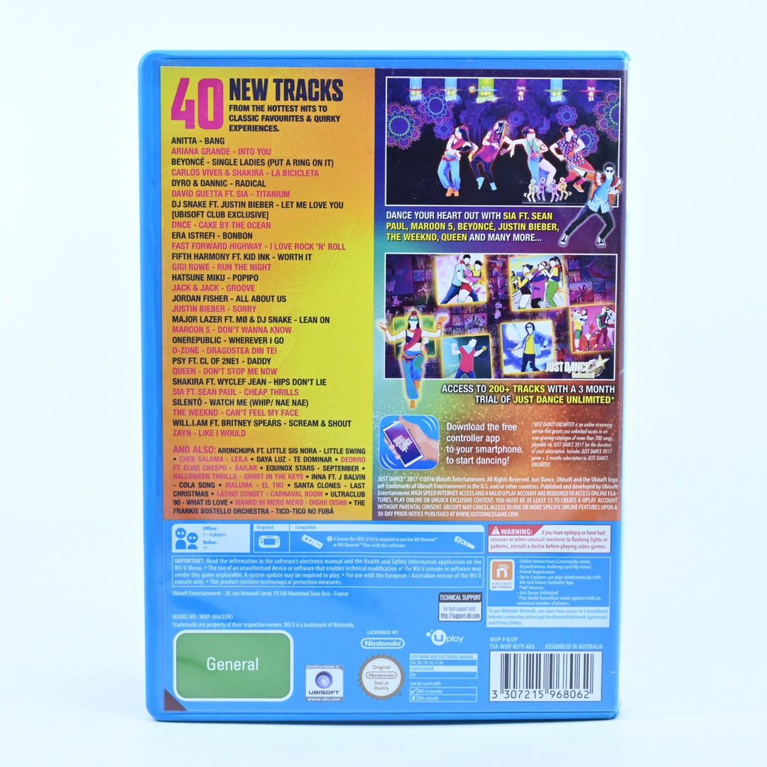 Just Dance 2017 - Nintendo Wii U Game - PAL - FREE POST!