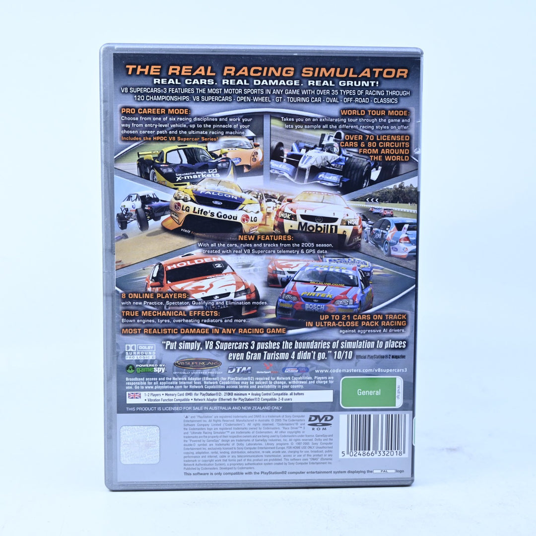 V8 Supercars Australia 3 - Sony Playstation 2 / PS2 Game + Manual - PAL