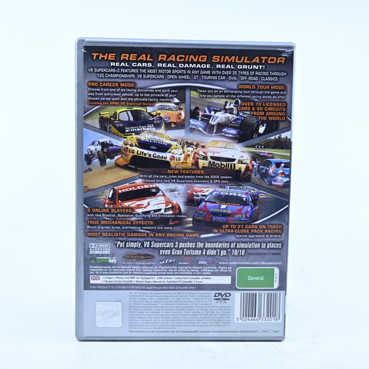 V8 Supercars Australia 3 - Sony Playstation 2 / PS2 Game + Manual - PAL