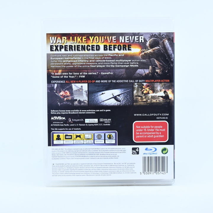 Call of Duty: World at War - Sony Playstation 3 / PS3 Game + Manual - FREE POST!