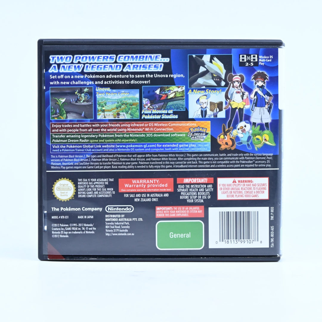 Pokemon Black 2 - Nintendo DS Game - AUS PAL + Manual - FREE POST!