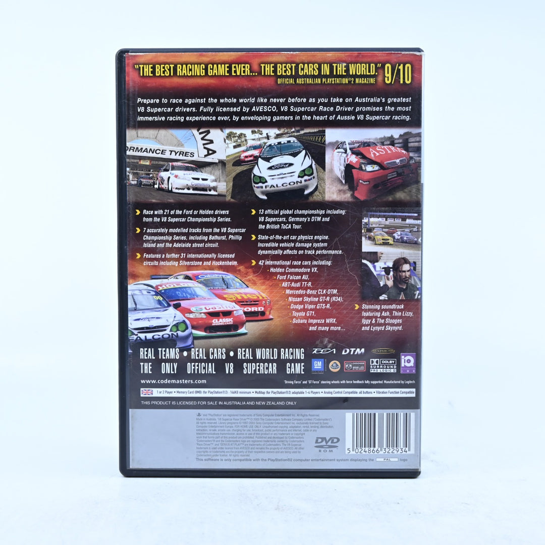 V8 Supercars Race Driver - Sony Playstation 2 / PS2 Game + Manual - PAL