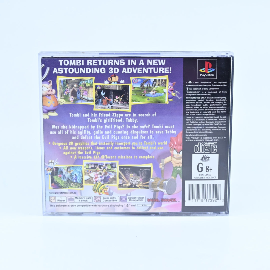 Tombi! 2 - Sony Playstation 1 / PS1 Game + Manual - PAL - MINT DISC!