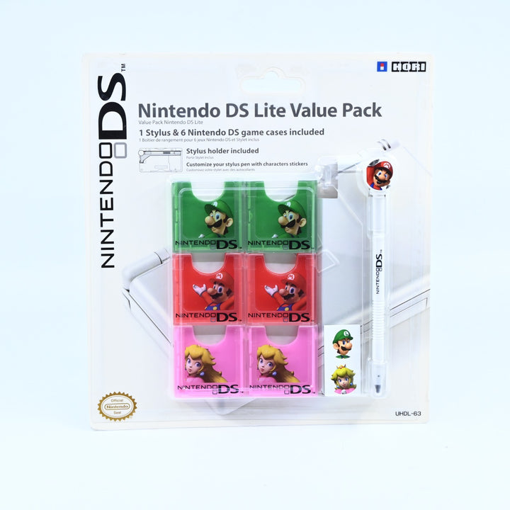 SEALED! DS Lite Value Pack - Luigi/Mario/Peach - Hori - Nintendo DS Accessory