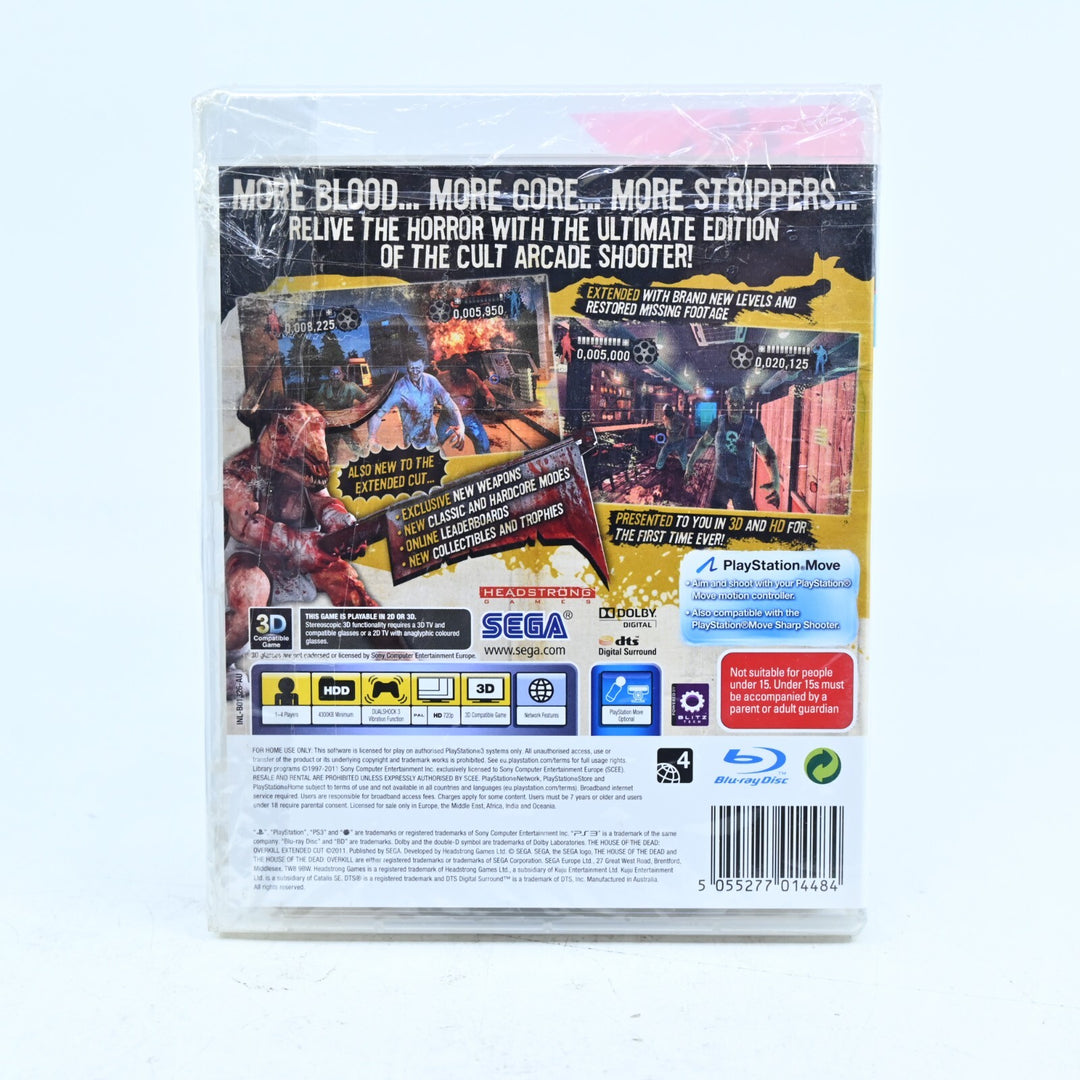 SEALED! The House Of The Dead Overkill: Extended Cut - PS3 Game + Manual