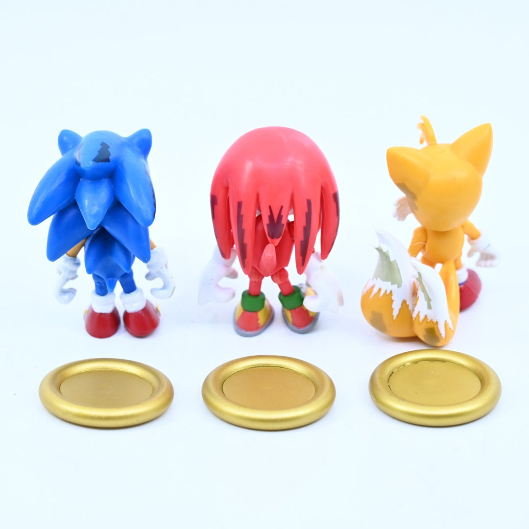 Pixelated Classic Sonic Knuckles & Tails - Tomy 3-Pack - Figures