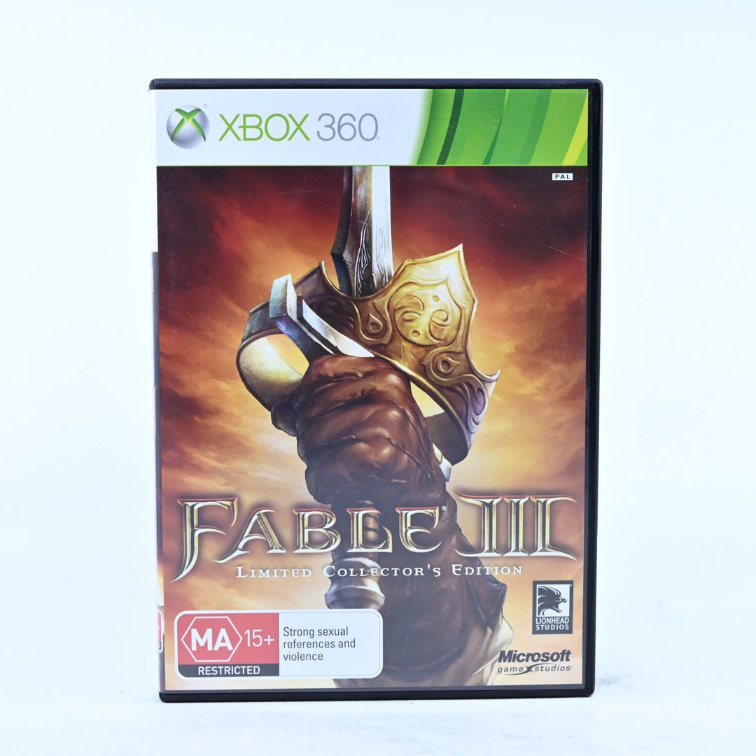 Fable III 3 - Limited Collector's Edition - No Book - Xbox 360 Game + Manual