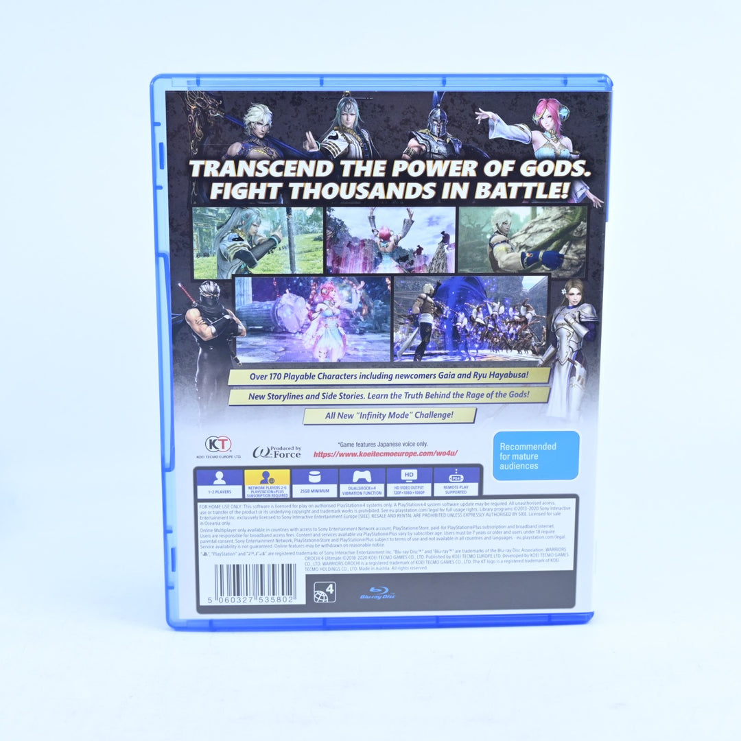 Warriors Orochi 4 Ultimate - Sony Playstation 4 / PS4 Game - MINT DISC!