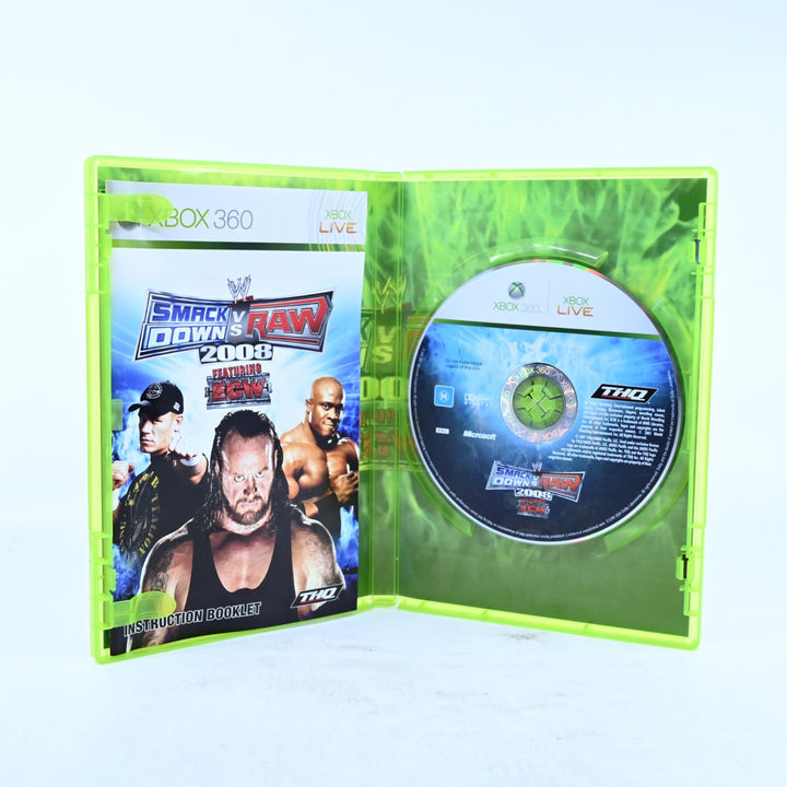 WWE Smackdown Vs Raw 2008 - Xbox 360 Game + Manual - PAL - MINT DISC!