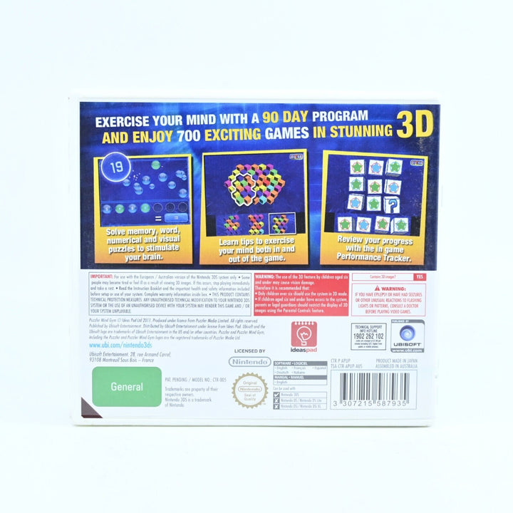 Puzzler Mind Gym 3D - Nintendo 3DS Game - PAL + Manual - FREE POST!