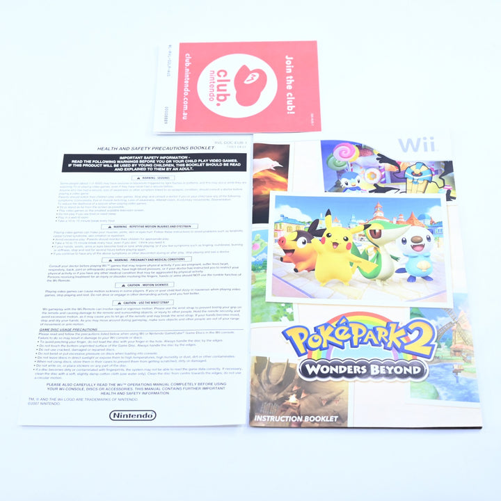 LIKE NEW! PokePark 2: Wonders Beyond - Nintendo Wii Game + Manual - MINT DISC!