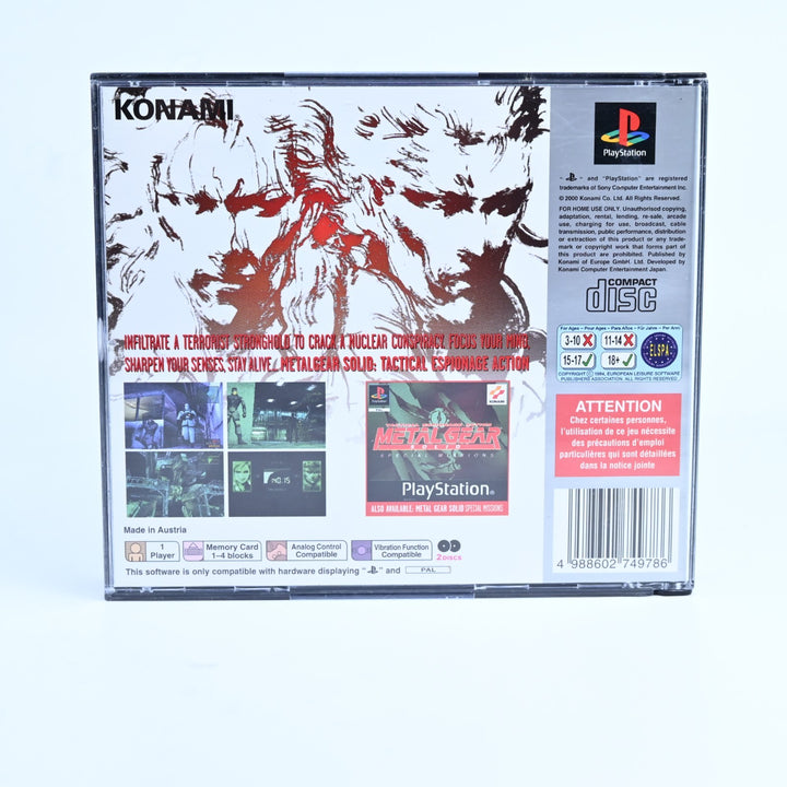 Metal Gear Solid - Sony Playstation 1 / PS1 Game + Manual - PAL - MINT DISC!