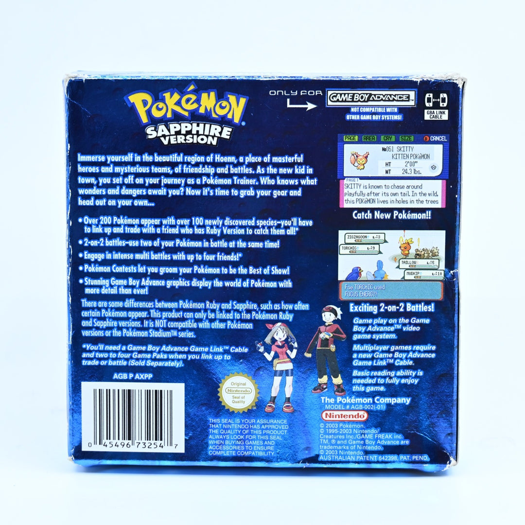 Pokemon Sapphire Version - Nintendo Gameboy Advance / GBA Boxed Game - PAL