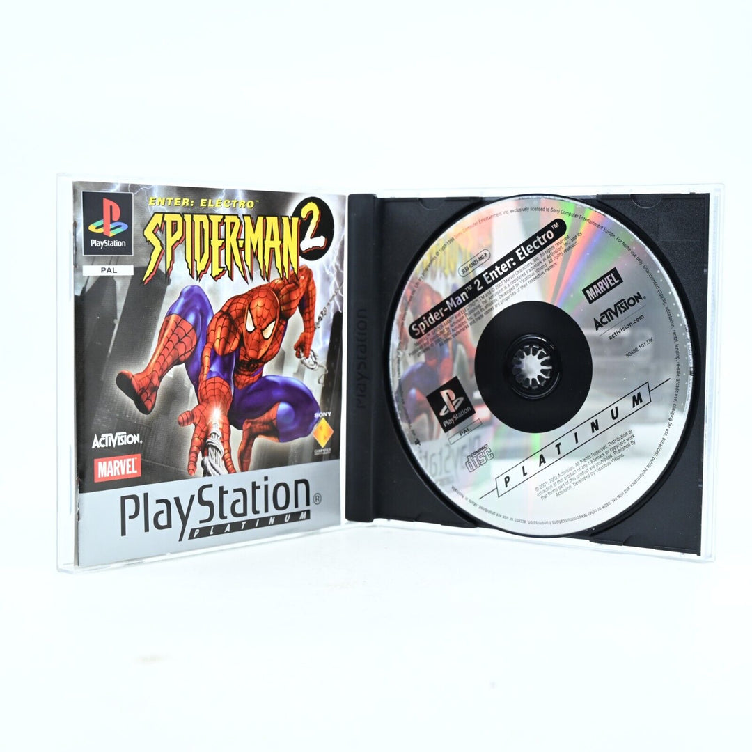 Spider-Man 2: Enter Electro + Manual - Sony Playstation 1 / PS1 Game - MINT DISC