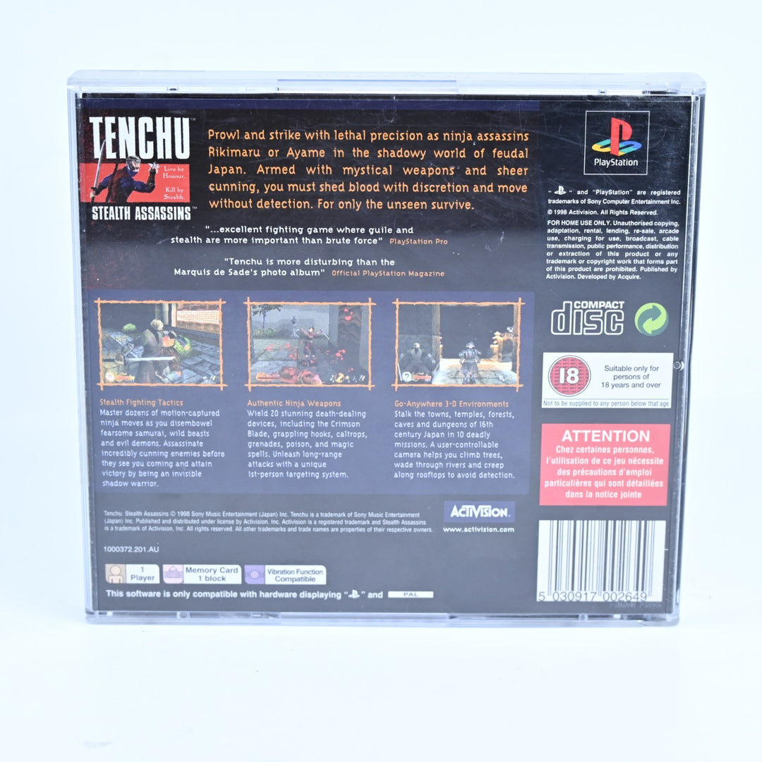 Tenchu Stealth Assassins - Sony Playstation 1 / PS1 Game + Manual - PAL
