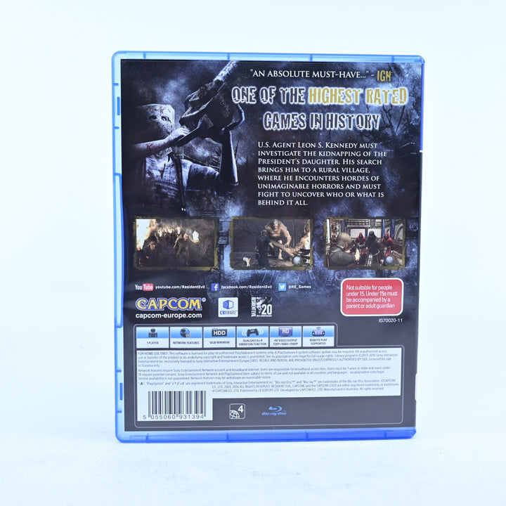 Resident Evil 4 - 2005 HD Remaster - Sony Playstation 4 / PS4 Game - MINT DISC!
