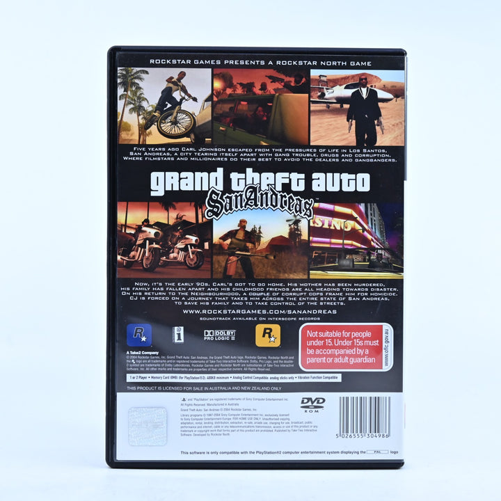 Grand Theft Auto: San Andreas - Sony Playstation 2 / PS2 Game + Manual + Map