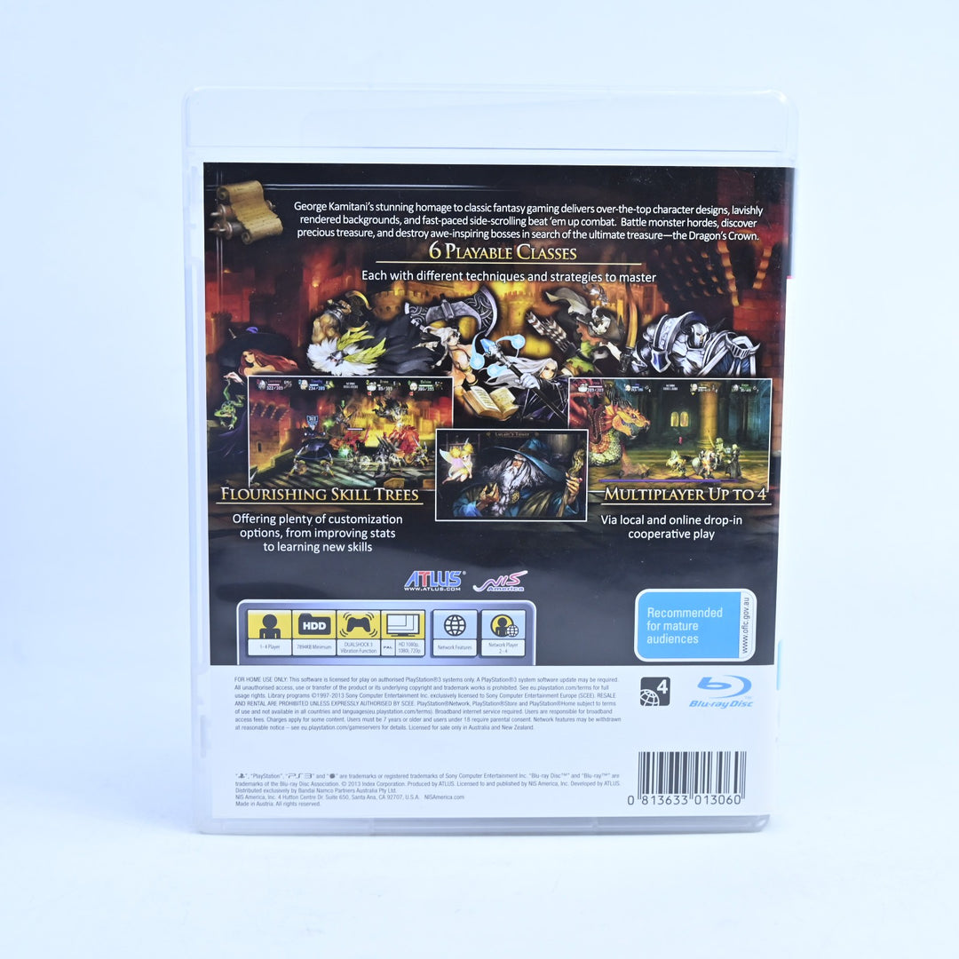 Dragon's Crown - Sony Playstation 3 / PS3 Game + Manual - MINT DISC!
