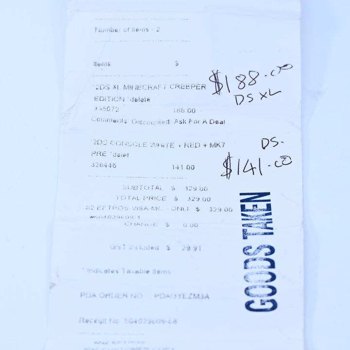 UNUSED! White + Red Mario Kart 7 Nintendo 2DS Boxed Console - AUS PAL