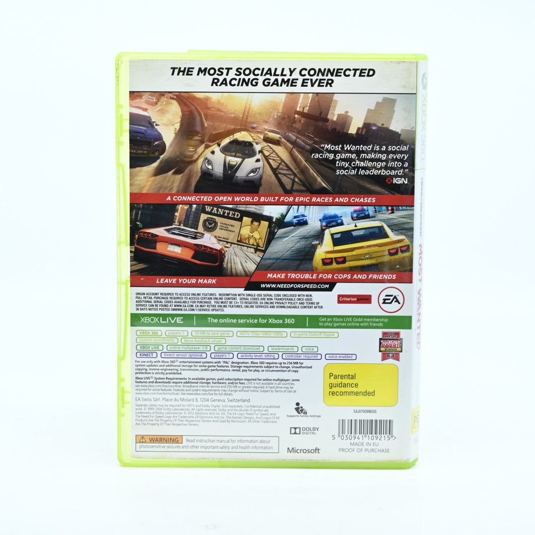 Need for Speed Most Wanted - Xbox 360 Game + Manual - PAL - FREE POST!