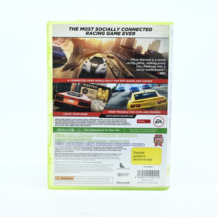 Need for Speed Most Wanted - Xbox 360 Game + Manual - PAL - FREE POST!