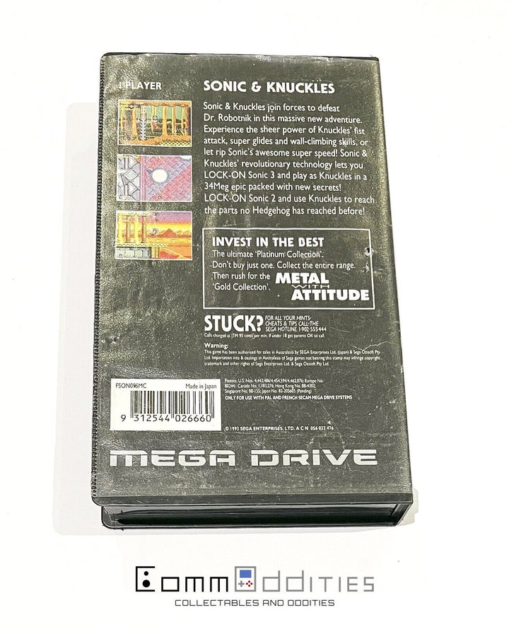 Sonic & Knuckles - Platinum - Sega Mega Drive Game - PAL - FREE POST!