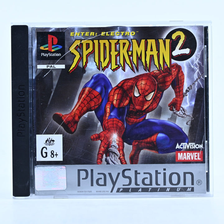 Spider-Man 2 Enter: Electro - Sony Playstation 1 / PS1 Game + Manual - PAL