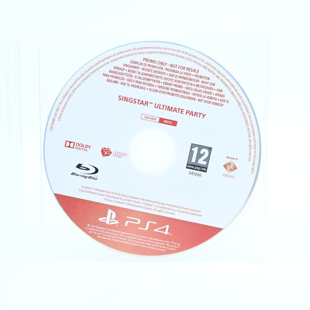 Singstar Ultimate Party - Promo Disc - PS4 Game - Disc Only - MINT DISC!