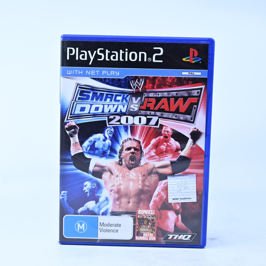 WWE SmackDown! vs Raw 2007 - Sony Playstation 2 / PS2 Game + Manual - PAL